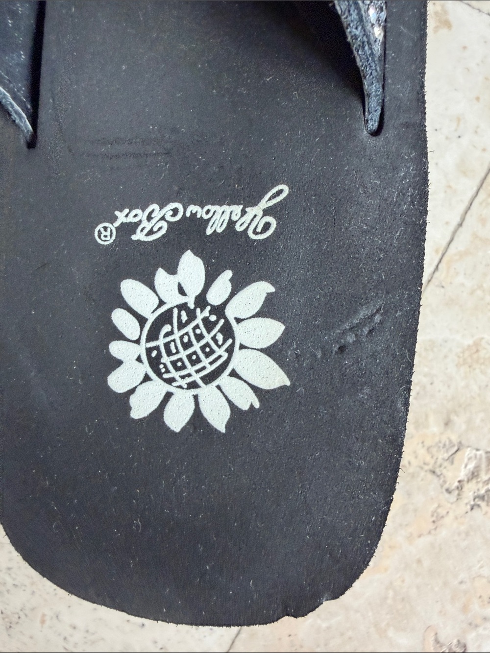 Yellow Box Black Jeweled Wedge Sandals - Picture 10 of 10